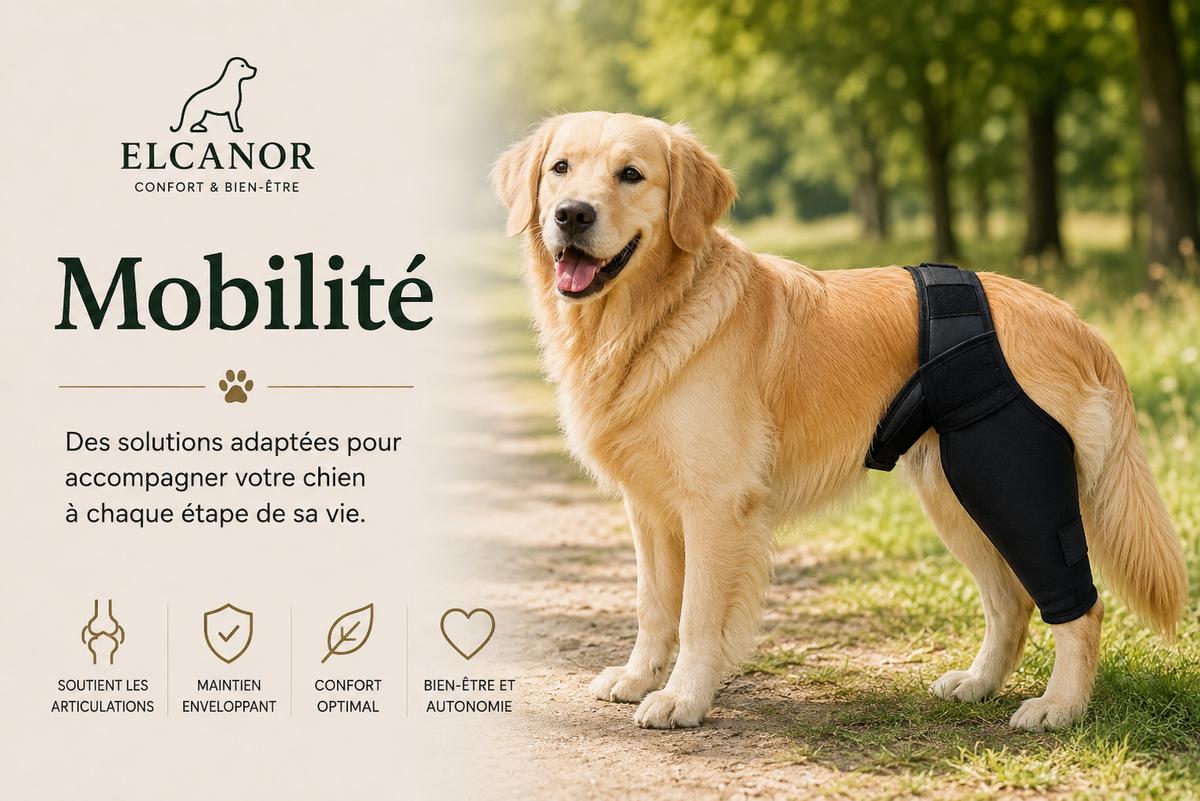 Solutions de mobilité et de soutien pour chien senior ELCANOR