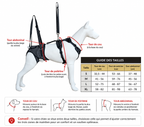 Guide des tailles ELCANOR Mobility Assist pour harnais de soutien chien