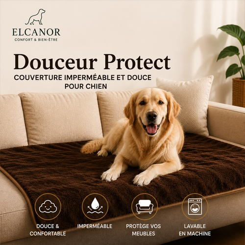 ELCANOR Douceur Protect – couverture imperméable et douce pour chien