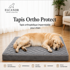 ELCANOR Ortho Protect – tapis orthopédique imperméable pour chien gris