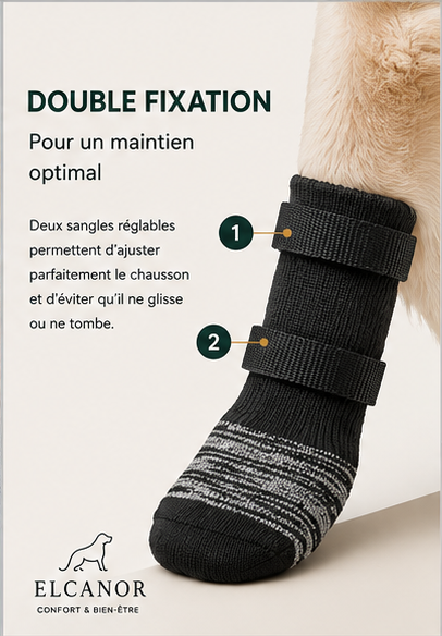 ELCANOR Grip Assist double fixation réglable pour chien