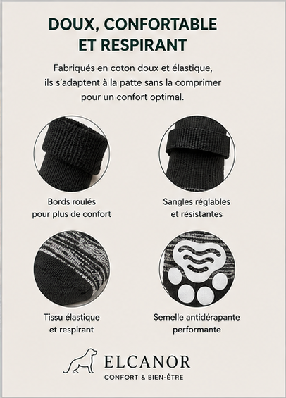 ELCANOR Grip Assist chaussons doux confortables et respirants