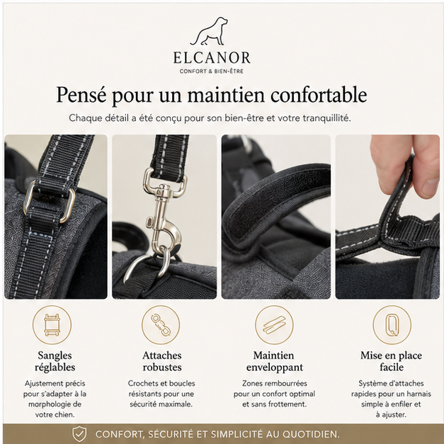 ELCANOR Mobility Assist – sangles réglables, attaches et maintien confortable