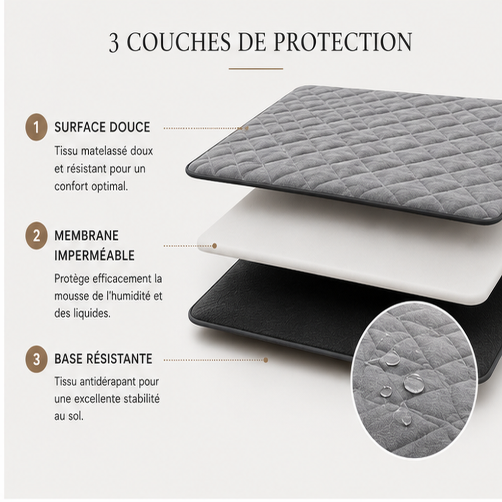 Structure trois couches du Tapis Ortho Protect